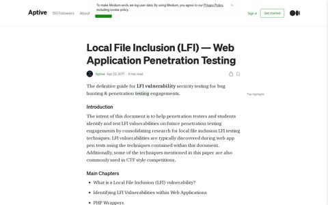 Local File Inclusion (LFI) — Web Application Penetration ...