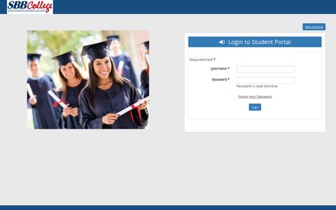 Student Portal Homepage - SBBCollege