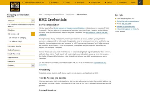 HMC Credentials | Harvey Mudd College