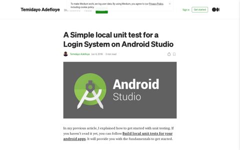 A Simple local unit test for a Login System on Android Studio ...