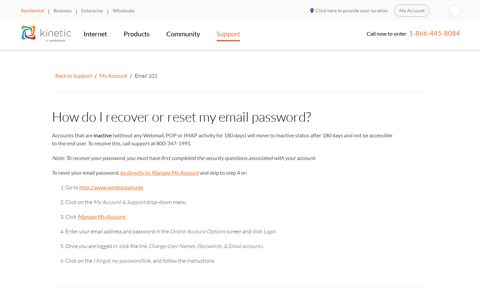 How do I recover or reset my email password? | Support ...