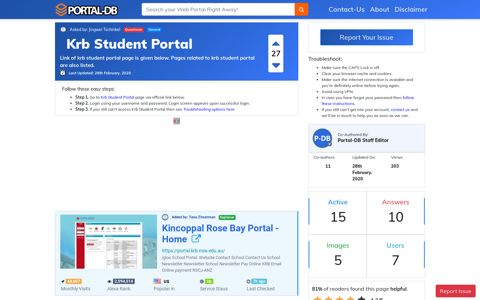 Krb Student Portal