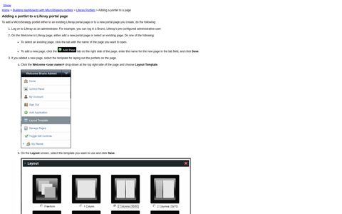Adding a Liferay Portlet to a Portal Page - MicroStrategy