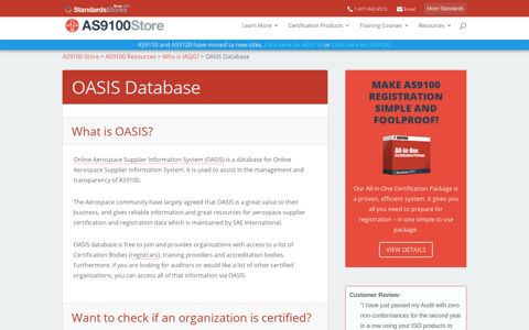 OASIS Database - AS9100 Store