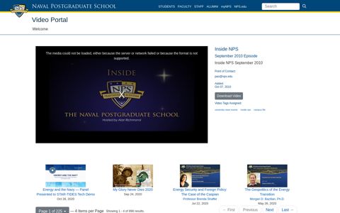 Inside NPS - Video Portal - Naval Postgraduate School