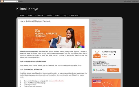 How to do Kilimall Affiliate on Facebook - Kilimall Kenya