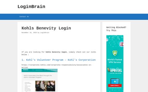kohls benevity login - LoginBrain