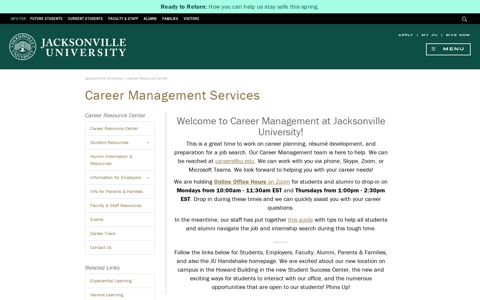 Career Management Services | Jacksonville University in ...
