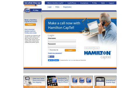 Hamilton Web CapTel: Welcome