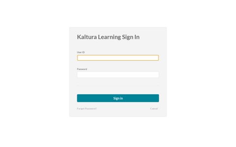 Admin Login - Kaltura Learning