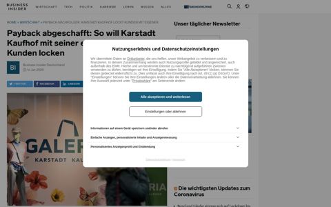 Payback-Nachfolger: Karstadt Kaufhof lockt Kunden mit ...