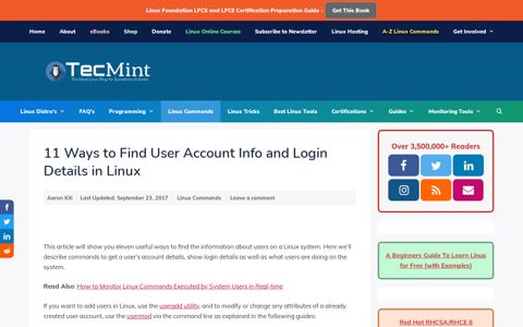 11 Ways to Find User Account Info and Login Details in Linux