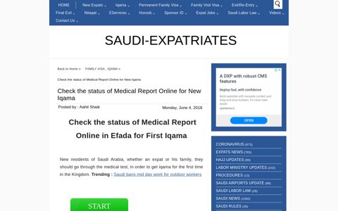 Check the status of Medical Report Online for New Iqama