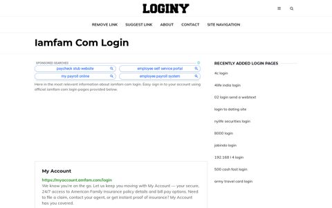 Iamfam Com Login ✔️ One Click Login - Loginy