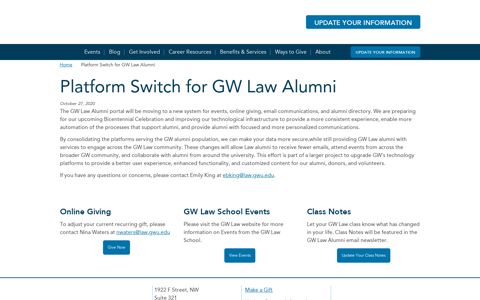 The George Washington University Law School - Login Landing