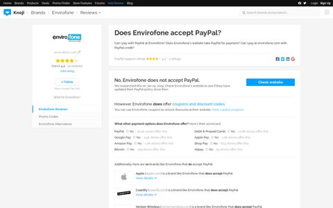 Does Envirofone accept PayPal? — Knoji