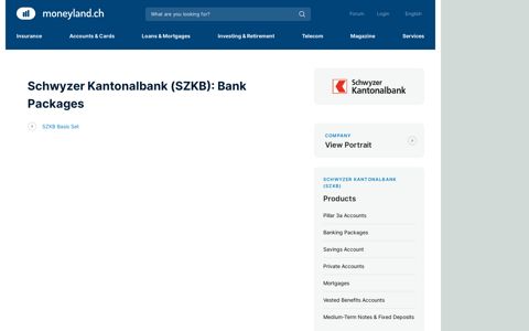 Schwyzer Kantonalbank (SZKB): Bank Packages - moneyland ...