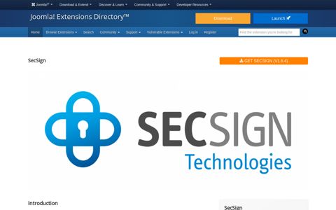 SecSign, by SecSign Technologies Inc. - Joomla Extension ...