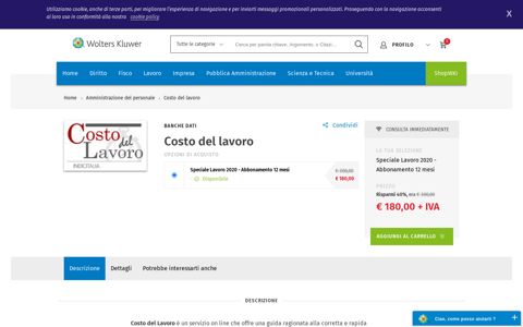 Costo del lavoro - shopWKI - Wolters Kluwer