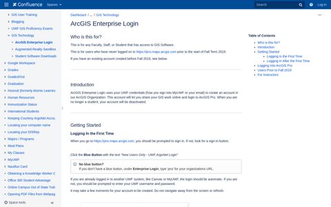 ArcGIS Enterprise Login - Confluence Mobile - UWF Confluence