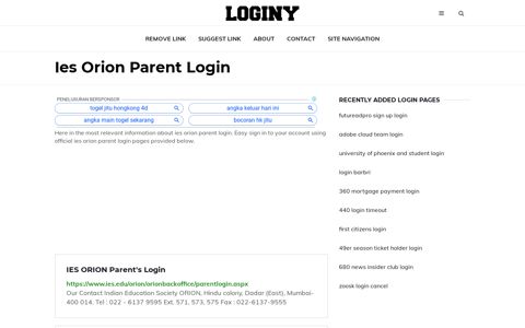 Ies Orion Parent Login ✔️ One Click Login - loginy.co.uk