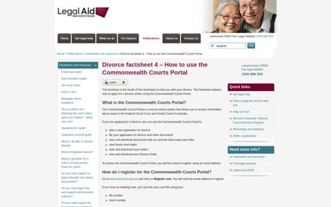 Divorce factsheet 4 – How to use the Commonwealth Courts ...