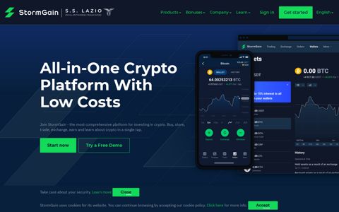 StormGain: Cryptocurrency Trading