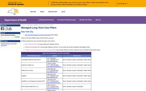 NYC Managed Long Term Care Plans