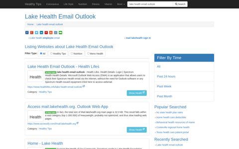 Lake Health Email Outlook - Healthy Tips