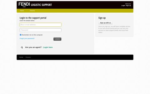 Login to the support portal - LOGISTIC SUPPORT
