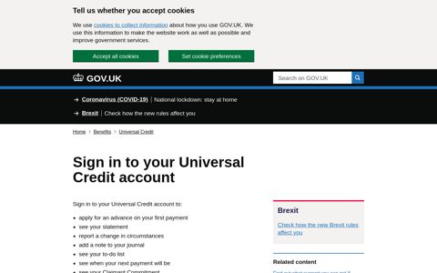 Sign in to your Universal Credit account - GOV.UK