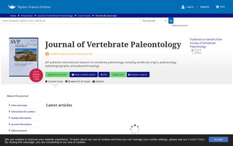 Journal of Vertebrate Paleontology: Vol 40, No 4