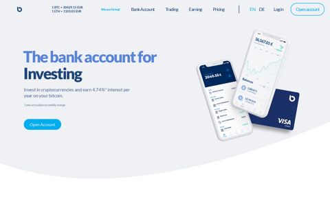 Bitwala: Bank account, crypto trading and investing