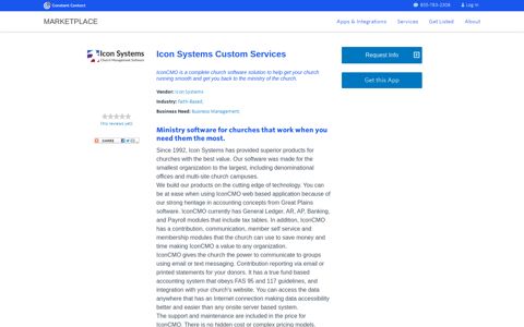Icon Systems Custom Services - Constant Contact MarketPlace