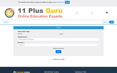 Student login - 11 Plus Guru