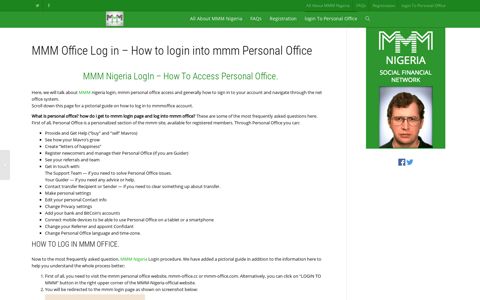 MMM Office Log in - How to login into mmm Personal Office