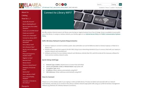 Connect to Library WIFI? | Ela Area Public Library