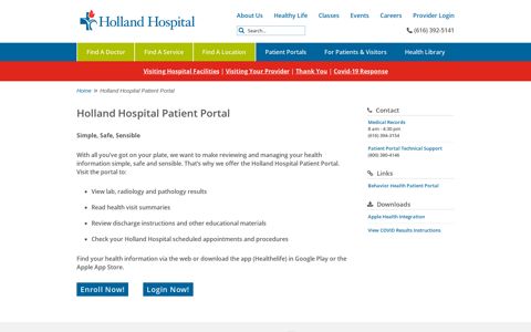 Holland Hospital Patient Portal | Holland Hospital