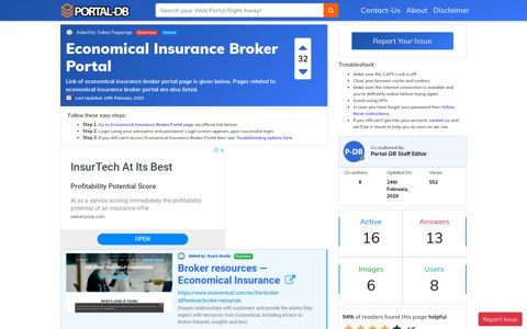 Economical Insurance Broker Portal