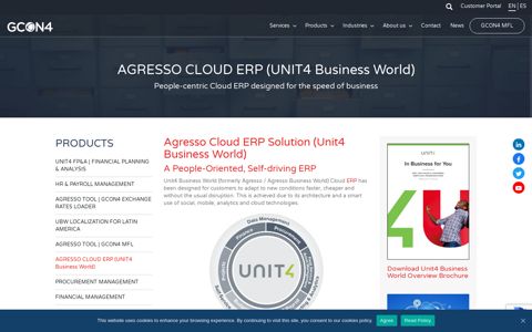 Agresso | Unit4 Business World Cloud ERP | UBW | Gcon4