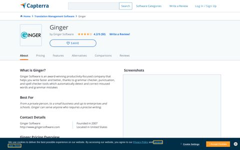 Ginger Reviews and Pricing - 2020 - Capterra