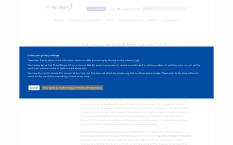 Supplier-Portal | ElringKlinger AG