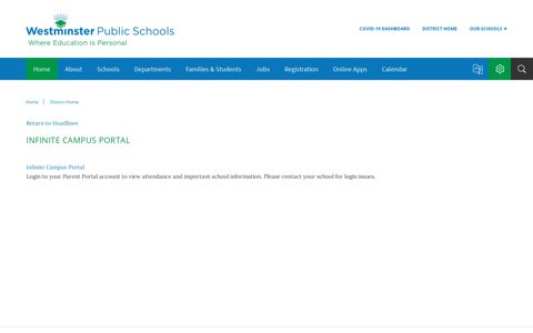 Infinite Campus Portal - Westminster Public Schools