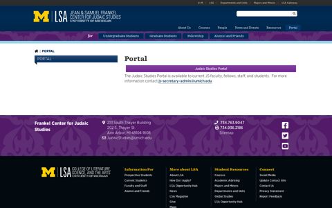 Portal | U-M LSA Frankel Center for Judaic Studies
