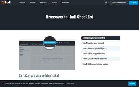 Krossover to Hudl Checklist