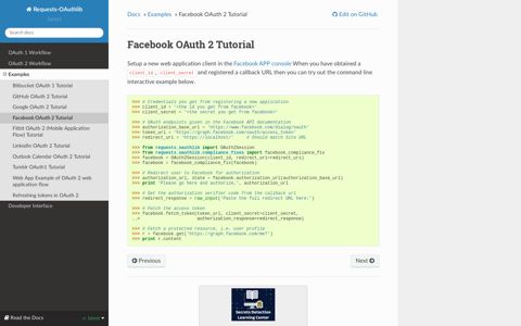 Facebook OAuth 2 Tutorial — Requests-OAuthlib 1.0.0 ...