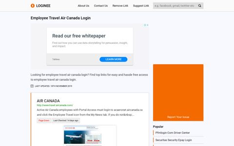 Employee Travel Air Canada Login