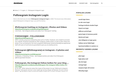 Followgram Instagram Login ❤️ One Click Access - iLoveLogin