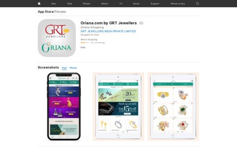 ‎Oriana.com by GRT Jewellers on the App Store