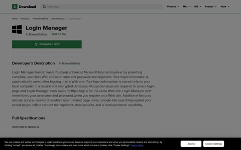 Login Manager - Free download and software reviews - CNET ...